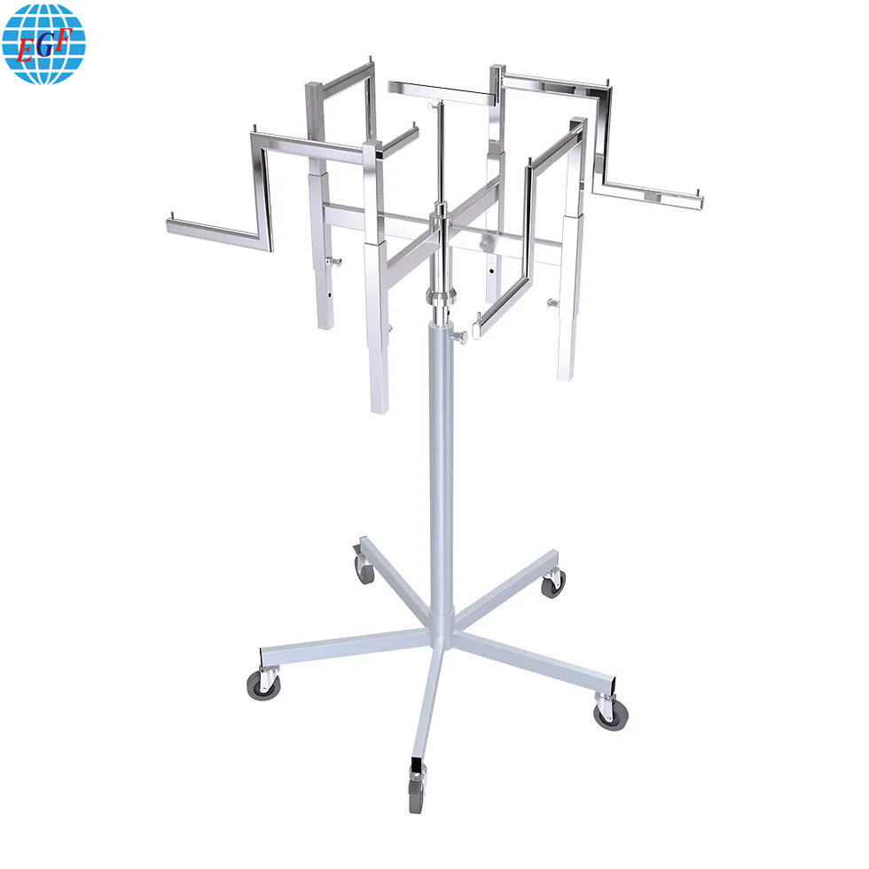 2 Styles Smooth Rotating 4-Way Steel Garment Rack Adjustable, Heavy-Duty Design with Choice of Finishes