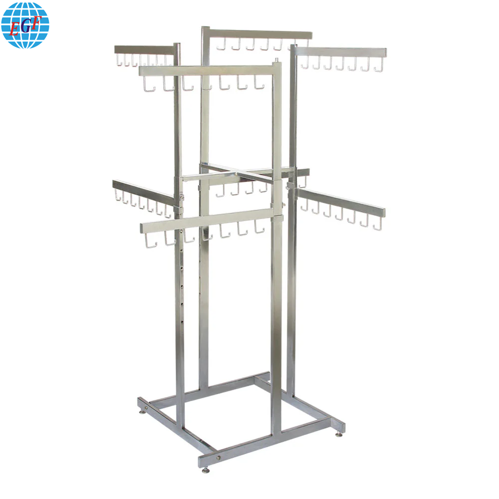 High Capacity Steel 4 Way Rack with Adjustable Height and Castors or Feet