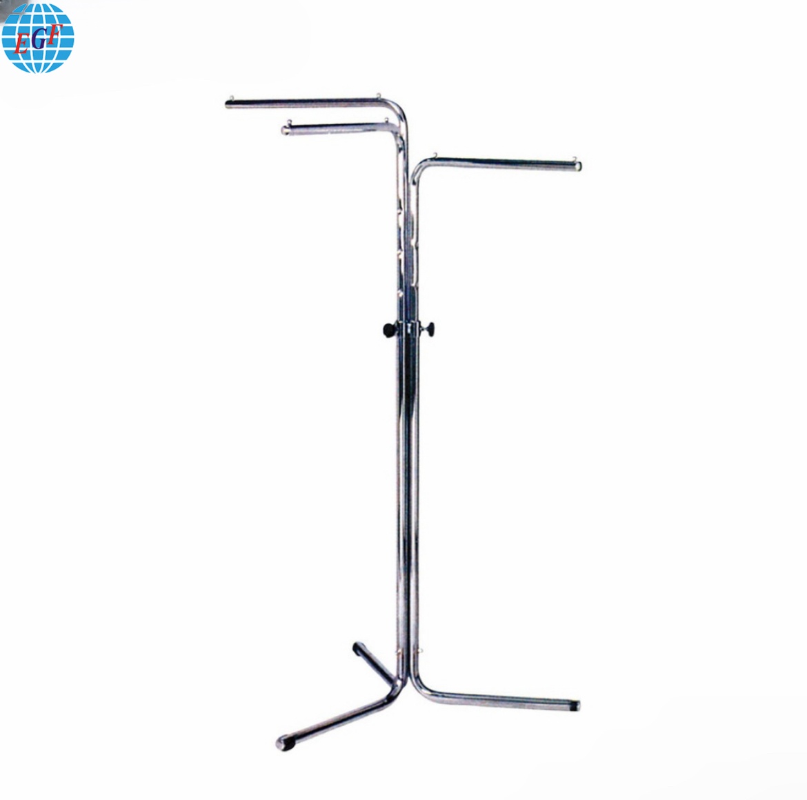 2 Styles Adjustable 3-Way Clothing Rack: Steel, Slant Waterfalls/Straight Arms, Multiple Finishes