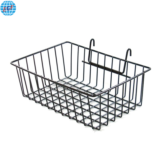 4 Styles Versatile Black Gridwall Metal Wire Baskets - Sleek Design for Efficient Display & Organized Storage
